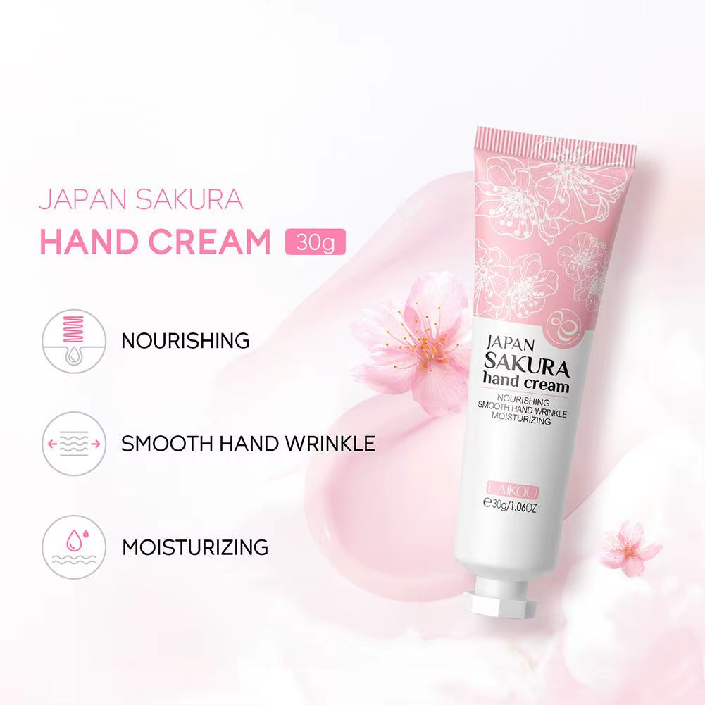 Collagen Sakura Hand Cream Skin Soften Nourish Anti-Drying Deep Moisturizing Skin Care Cracked Repair Products