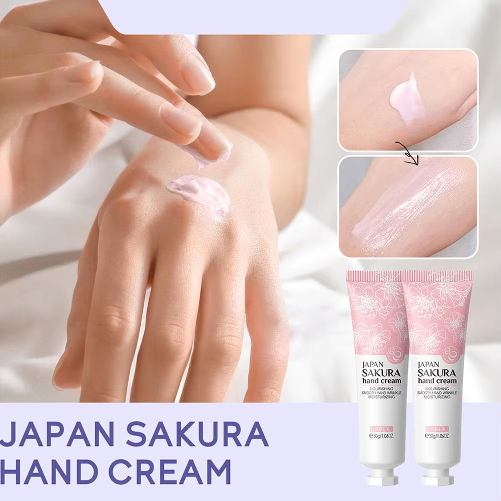 Collagen Sakura Hand Cream Skin Soften Nourish Anti-Drying Deep Moisturizing Skin Care Cracked Repair Products