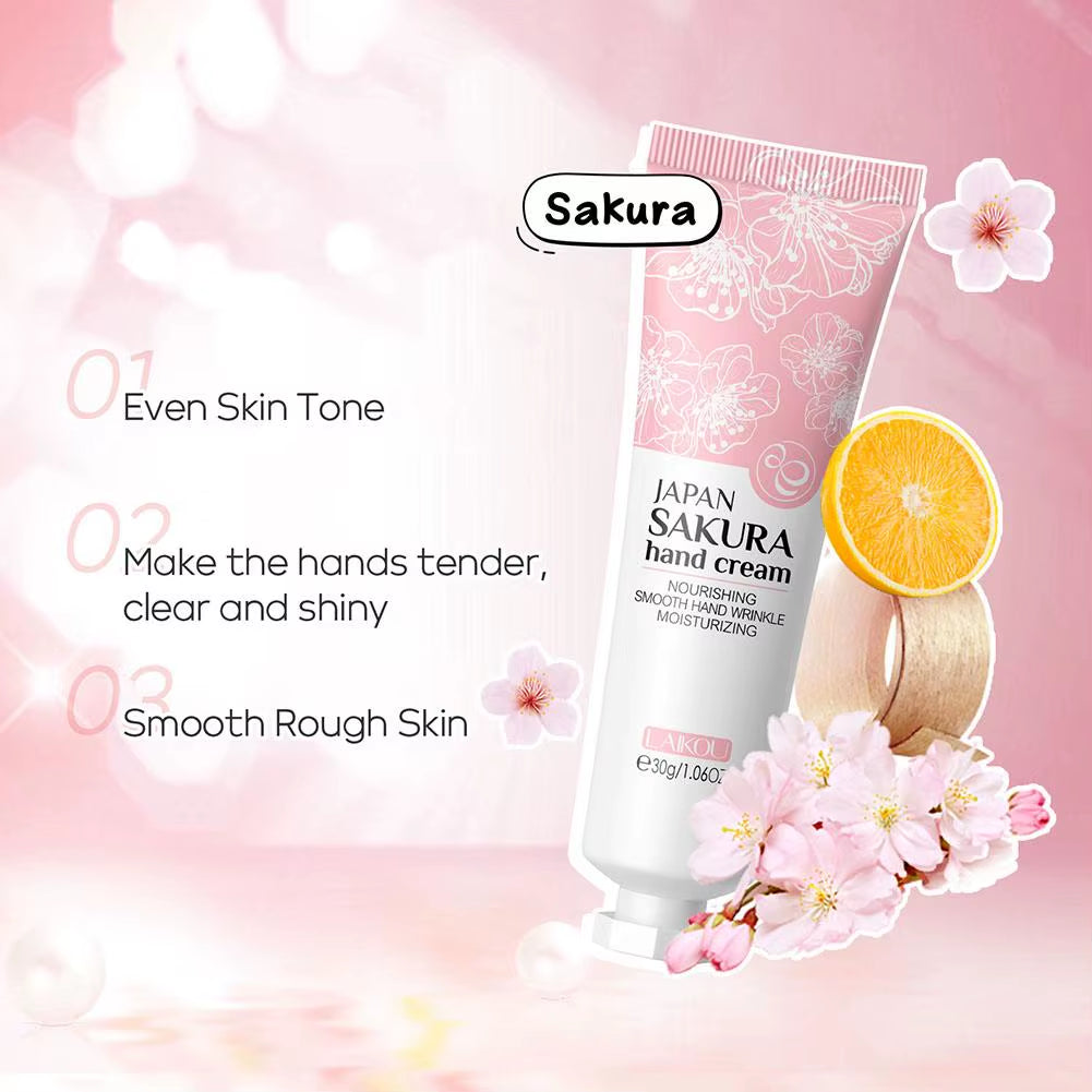 Collagen Sakura Hand Cream Skin Soften Nourish Anti-Drying Deep Moisturizing Skin Care Cracked Repair Products
